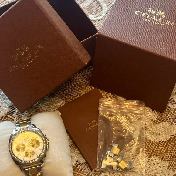 Coach Two-Tone Chronograph Boyfriend Watch - Picture 9 of 11